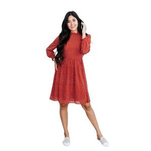 NWT Brickyard‎ Buffalo Polka Dot Ruffle Dress in Red Size Medium